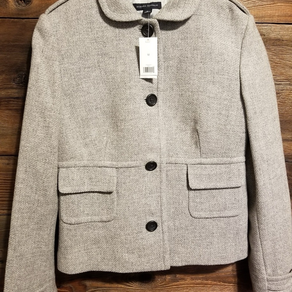 Banana Republic Light Gray Wool Blazer